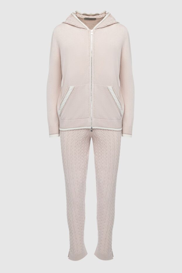 Cozy pink women's suit with pockets and zipper - photo 1