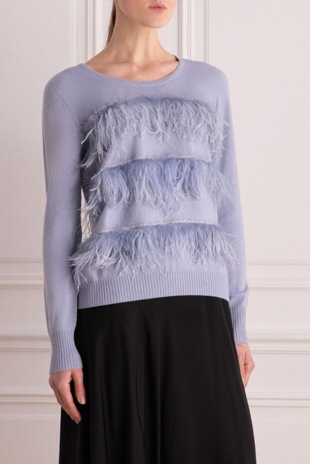 D.Exterior blue womens jumper decorated with feathers 164162 - photo 3