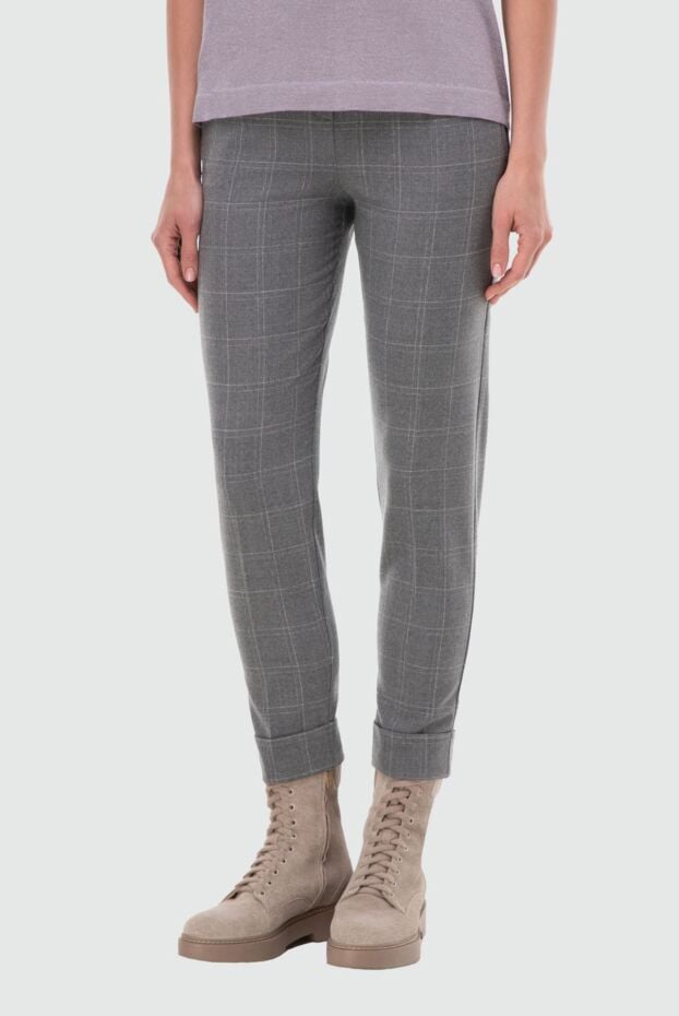 D.Exterior women's checkered pants with a belt gray 164165 - photo 3
