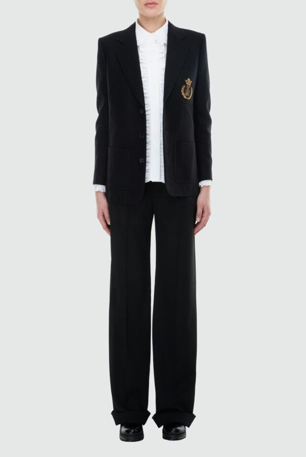 Saint Laurent woman black woolen trousers for women buy with prices and photos 164245 - photo 2