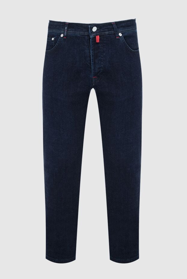 Kiton men's straight-leg jeans, dark blue, with contrasting fittings 164253 - photo 1