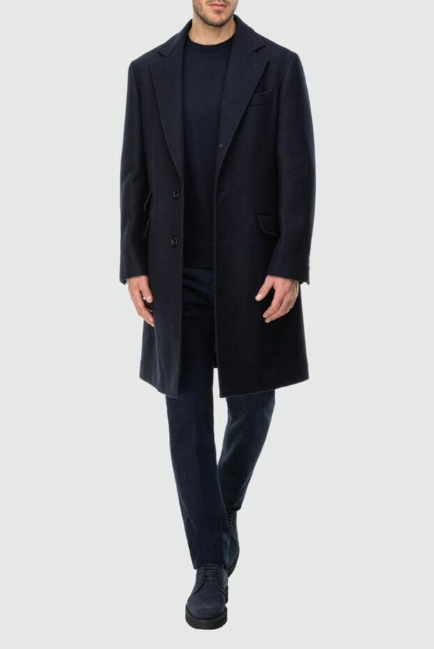 Kiton men's straight-leg jeans, dark blue, with contrasting fittings 164253 - photo 2
