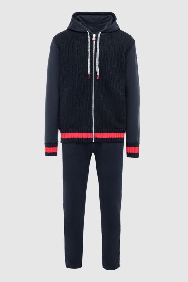 Kiton mens dark blue tracksuit with hood and contrasting details 164254 - photo 1