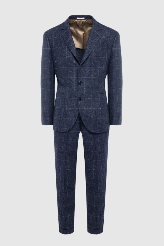 Blue wool and silk suit for men - photo 1