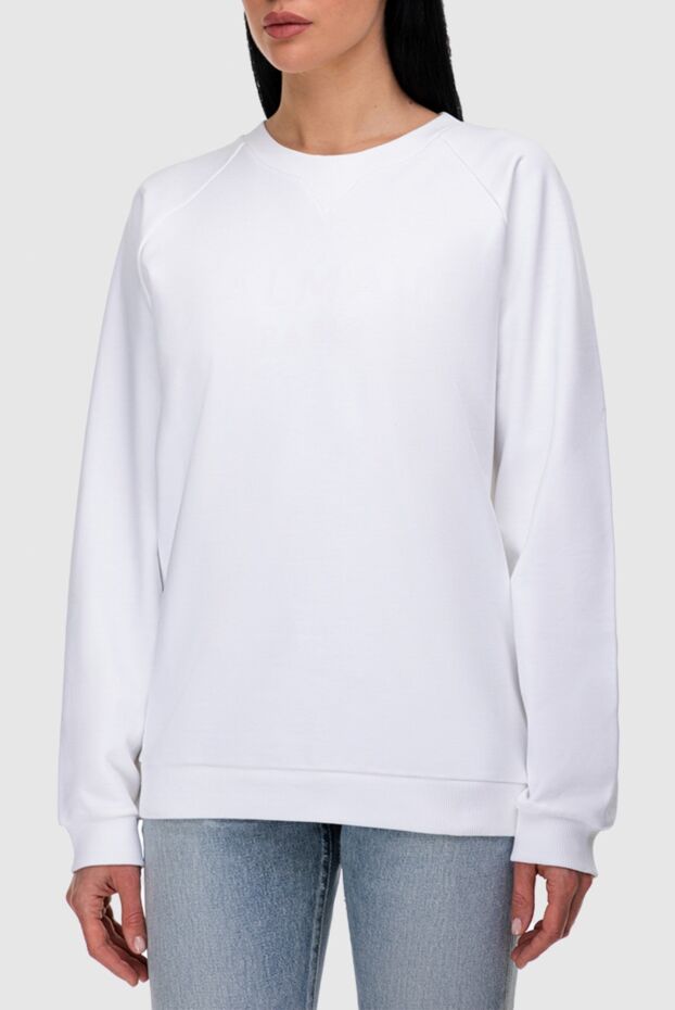 Balmain women's white cotton sweatshirt 164336 - photo 3