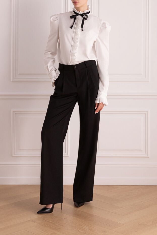 Saint Laurent woman black woolen trousers for women buy with prices and photos 164368 - photo 2