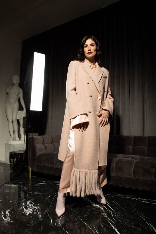Pink viscose pantsuit for women - photo 2