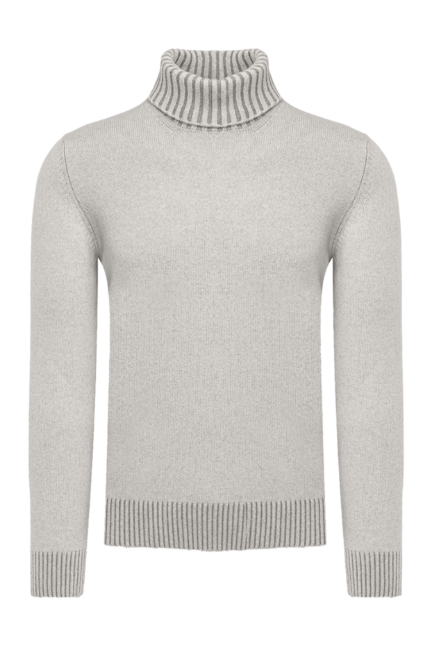 Gran Sasso grey cashmere turtleneck with contrast trimmed edges for men 164438 - photo 1