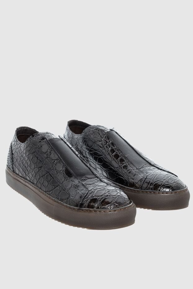 Doucal`s crocodile leather slip-ons brown men's 164452 - photo 3