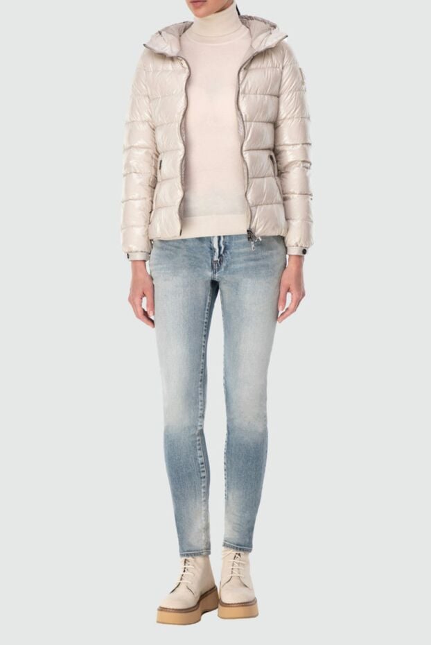 Herno shortened milky down jacket with hood and belt 164468 - photo 2
