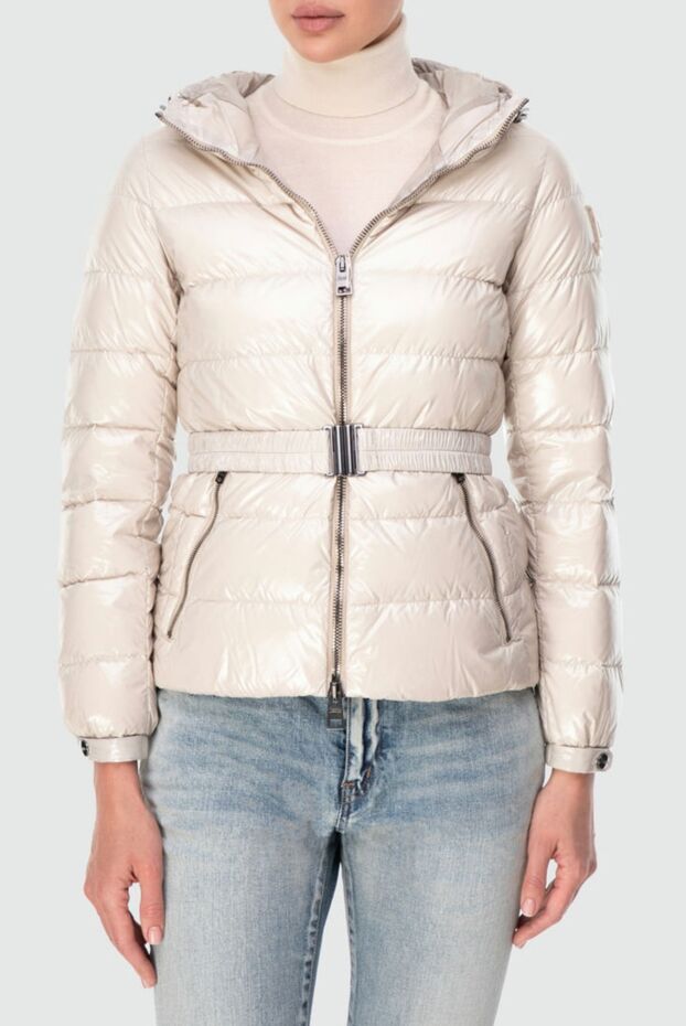 Herno shortened milky down jacket with hood and belt 164468 - photo 3