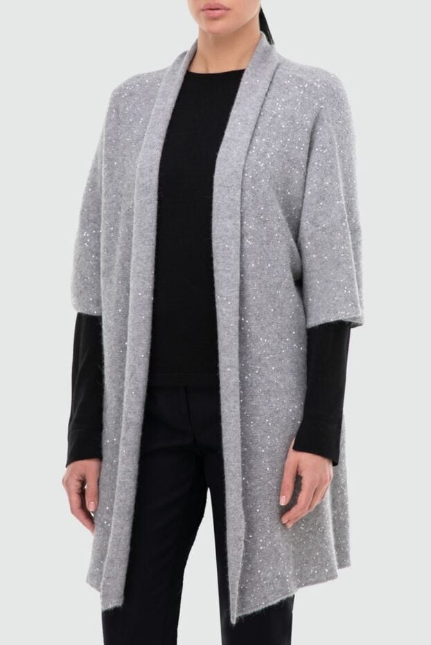 Fabiana Filippi short sleeve sequin cardigan in wool, silk and cashmere 164489 - photo 3