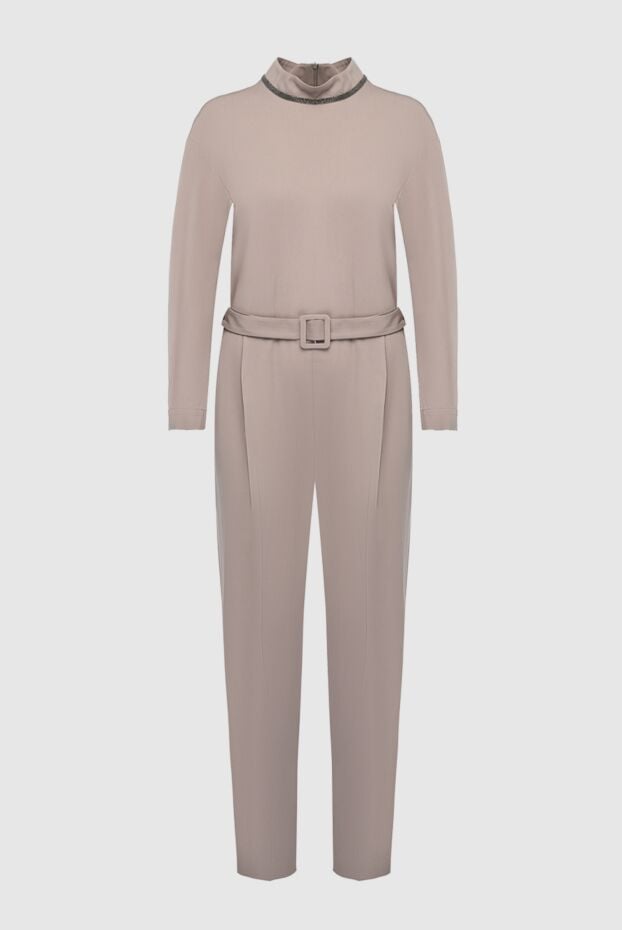 Fabiana Filippi women's jumpsuit made of beige wool with a stand-up collar 164501 - photo 1