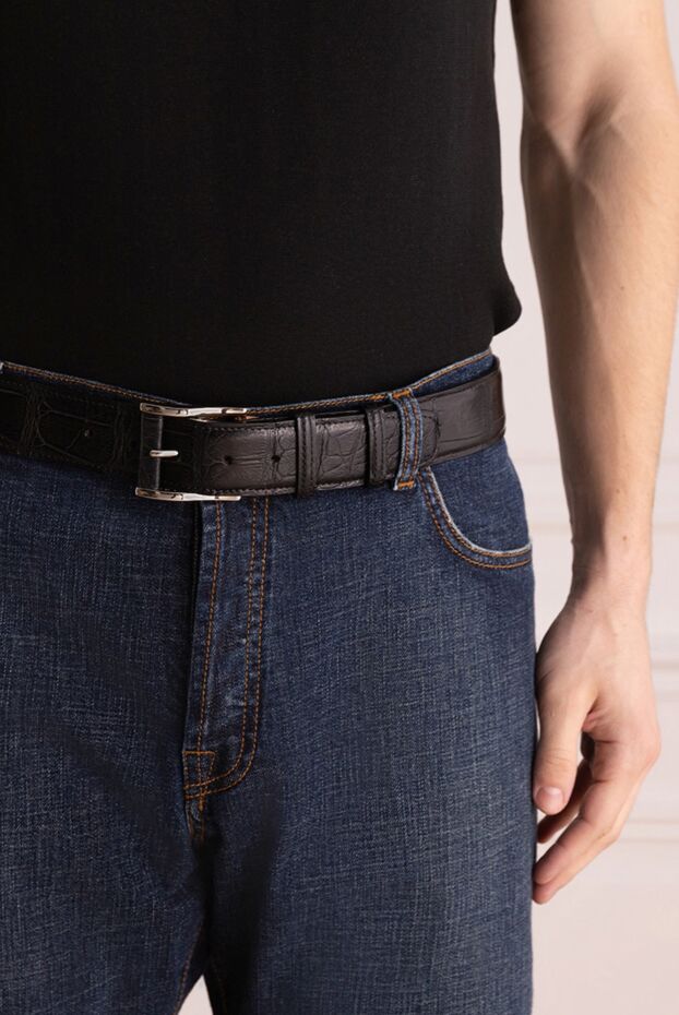 Cesare di Napoli man black crocodile leather belt for men buy with prices and photos 164548 - photo 2