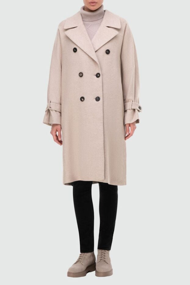 Peserico double-breasted coat made of wool and cashmere with a belt 164603 - photo 3