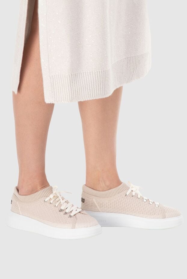 Peserico women's sneakers in pink with decorative texture. 164608 - photo 2
