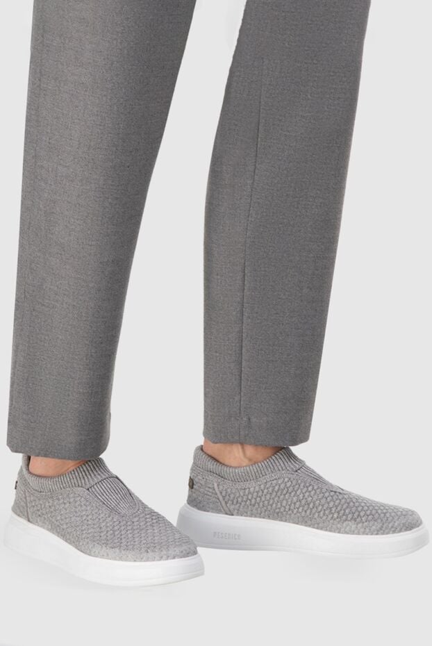 Peserico women's sneakers with a textured surface in gray 164610 - photo 2