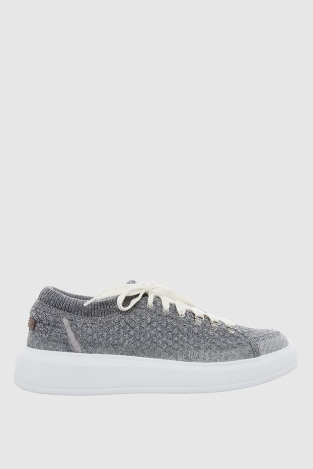 Peserico women's sneakers with a textured surface and a white sole in gray 164611 - photo 1