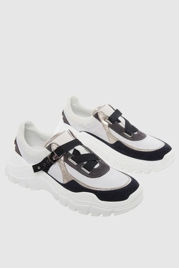 Peserico women's sneakers with black logo straps in white 164613 - photo 3