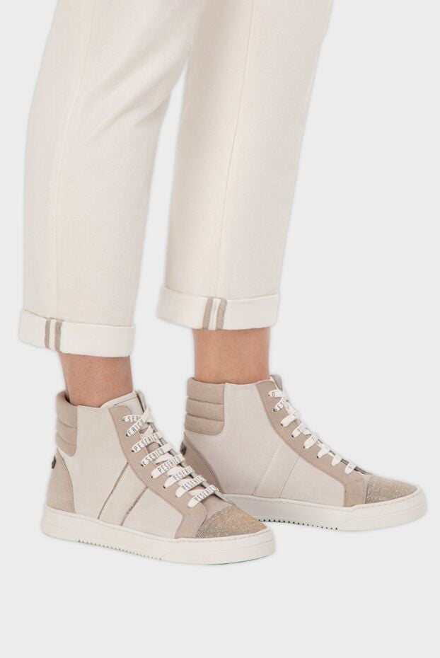 Peserico women's sneakers with logo-printed laces in gray 164615 - photo 2