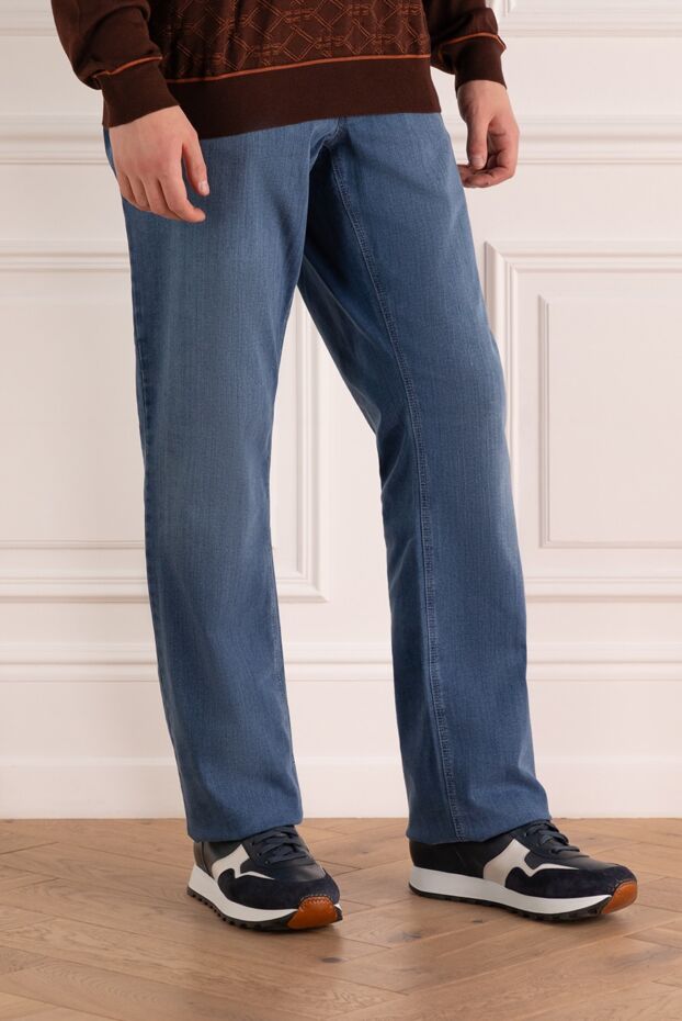 Zilli straight denim jeans with decorative geometric pattern 164628 - photo 3