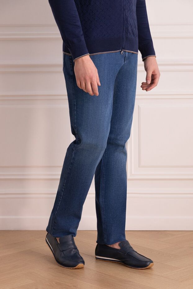 Zilli blue denim jeans with diamond embroidery on pocket 164641 - photo 3
