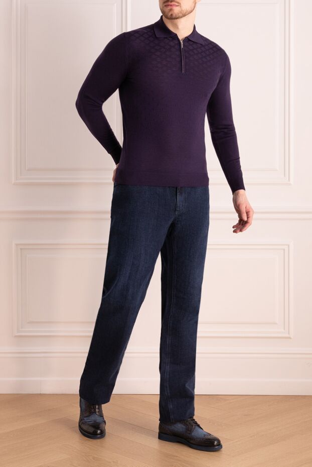 Zilli blue jeans with accent stitching on the back pockets 164658 - photo 2