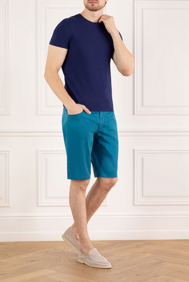 Men's shorts universal blue made of light cotton - photo 2