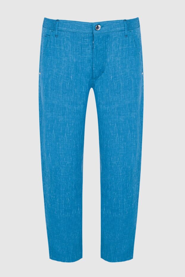 Zilli man men's blue linen trousers buy with prices and photos 164672 - photo 1