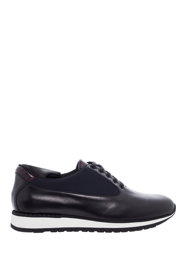 Zilli black leather and crocodile leather sneakers for men 164689 - photo 1