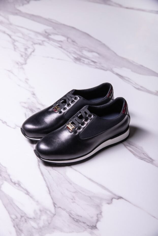 Zilli black leather and crocodile leather sneakers for men 164689 - photo 2