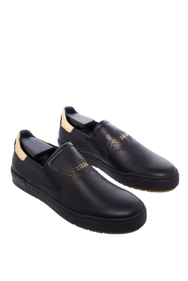 Zilli black leather slip-ons for men 164691 - photo 3