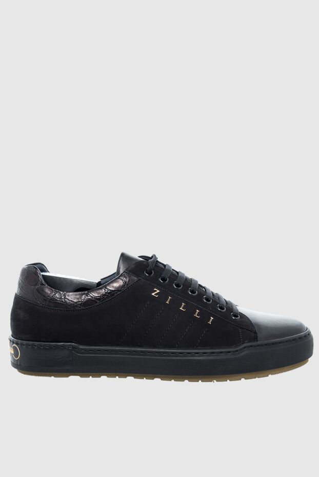 Zilli man black crocodile and nubuck sneakers for men buy with prices and photos 164694 - photo 1