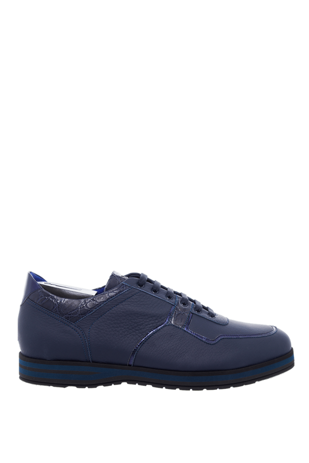 Zilli man sneakers in crocodile leather and nubuck blue for men buy with prices and photos 164698 - photo 1