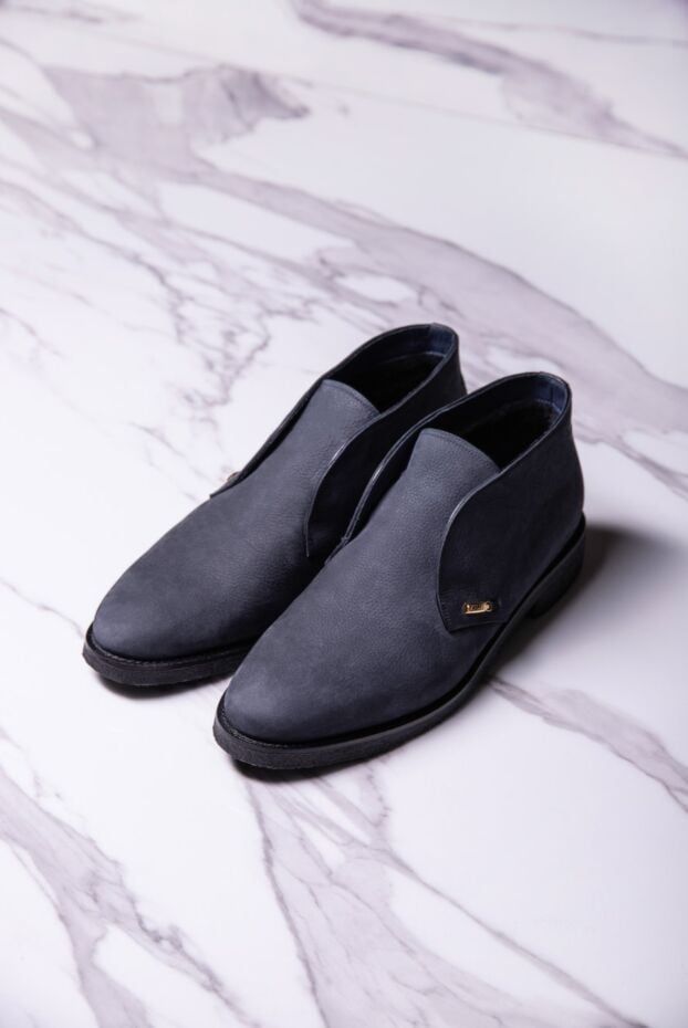 Zilli blue nubuck desert boots with gold insert 164701 - photo 2