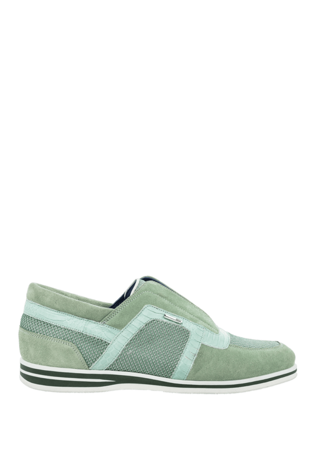 Zilli man green suede and crocodile leather sneakers for men buy with prices and photos 164702 - photo 1