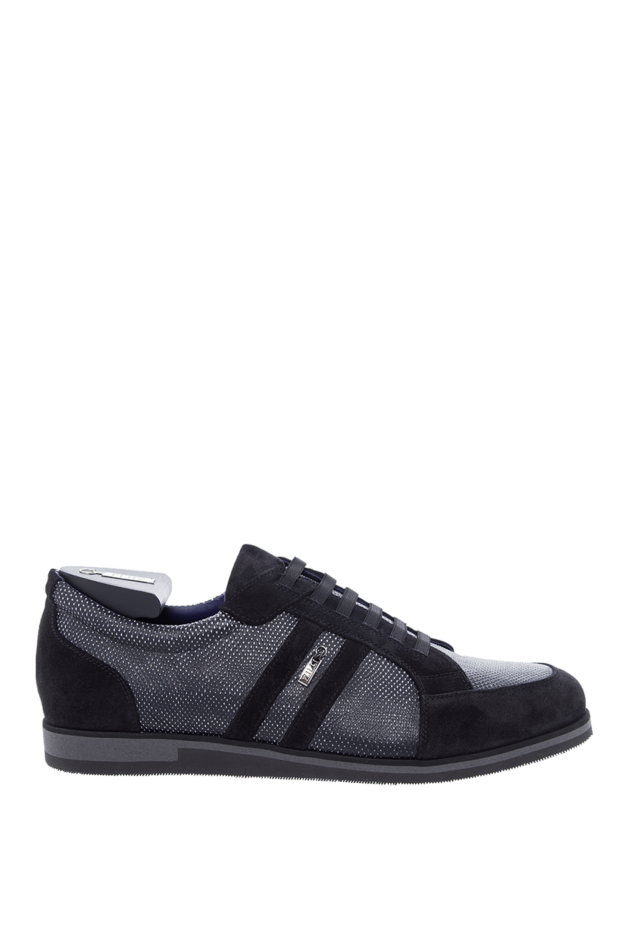 Zilli textile and suede sneakers with signature side stripes 164705 - photo 1