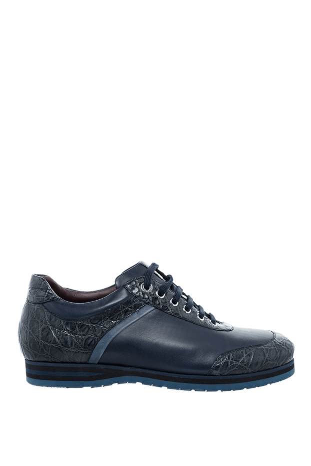 Zilli blue sneakers with smooth leather and crocodile details 164719 - photo 1
