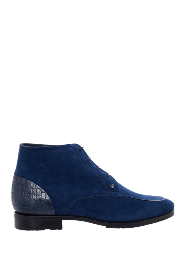 Zilli men's boots made of velvety nubuck with crocodile skin details 164725 - photo 1