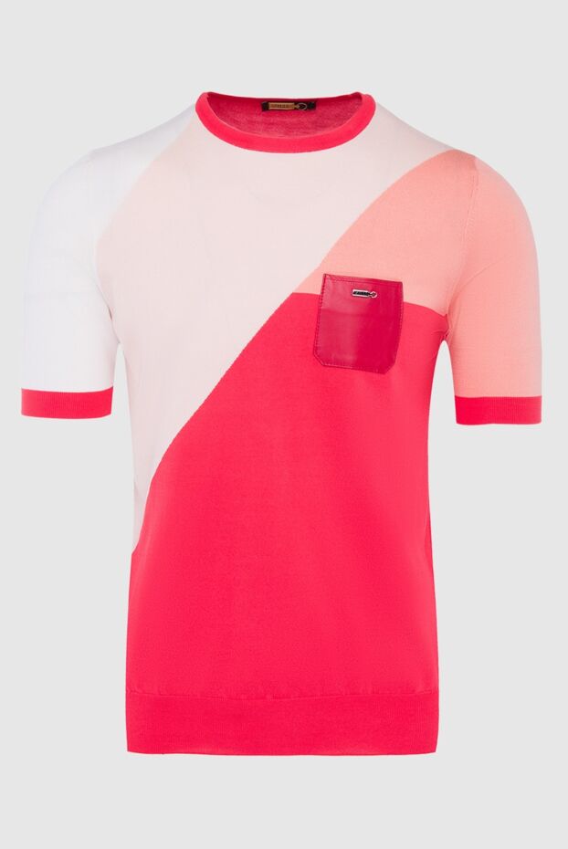 Zilli man short sleeve jumper in silk, cotton and genuine leather red for men buy with prices and photos 164832 - photo 1