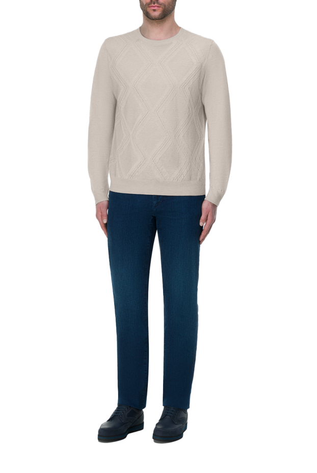 Zilli beige silk and linen jumper for men 164834 - photo 2