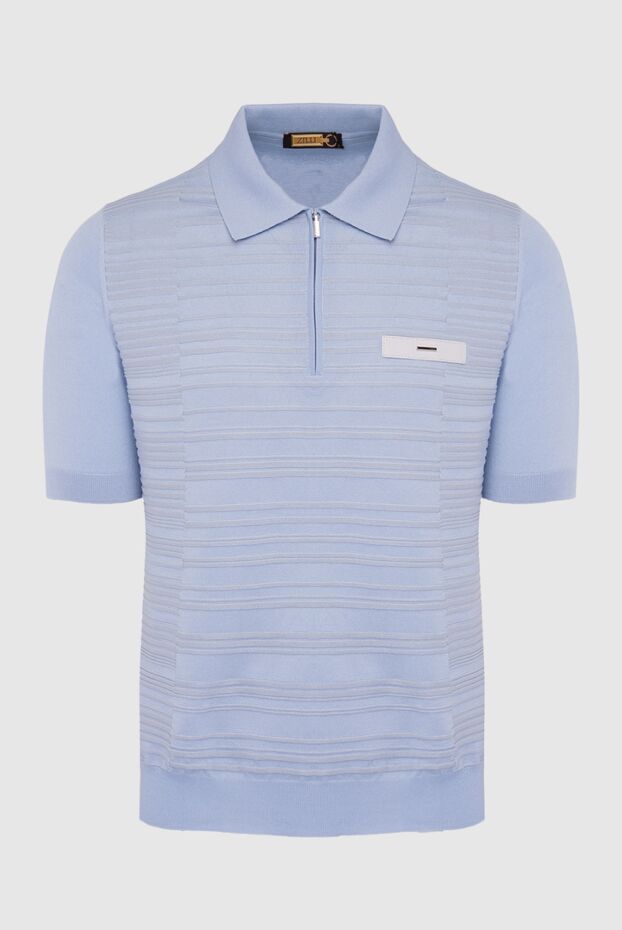 Zilli man polo in silk, cotton and crocodile skin blue for men buy with prices and photos 164915 - photo 1