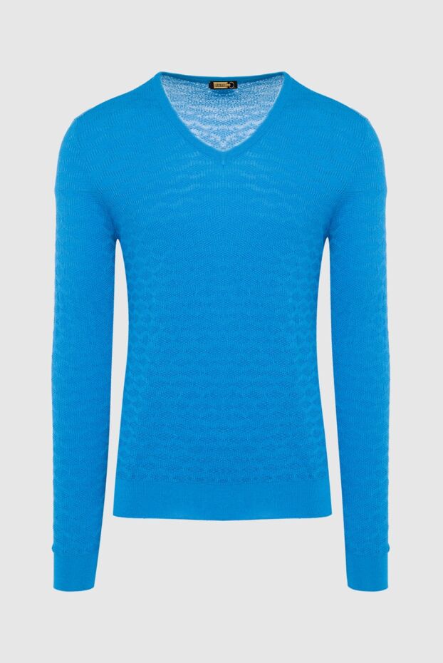 Zilli man blue silk and cotton jumper for men buy with prices and photos 164922 - photo 1