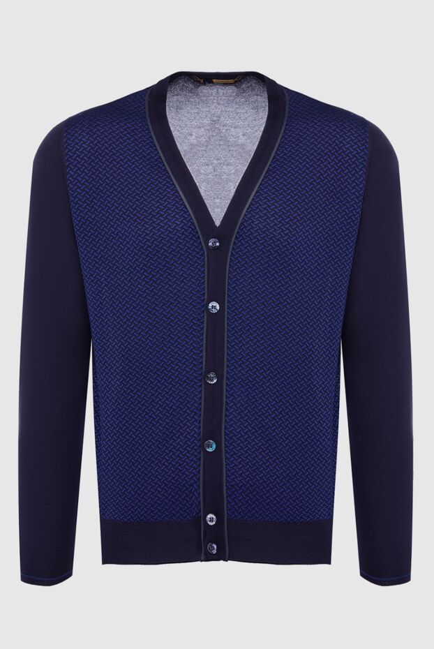 Zilli man men's cashmere and silk cardigan blue buy with prices and photos 164930 - photo 1