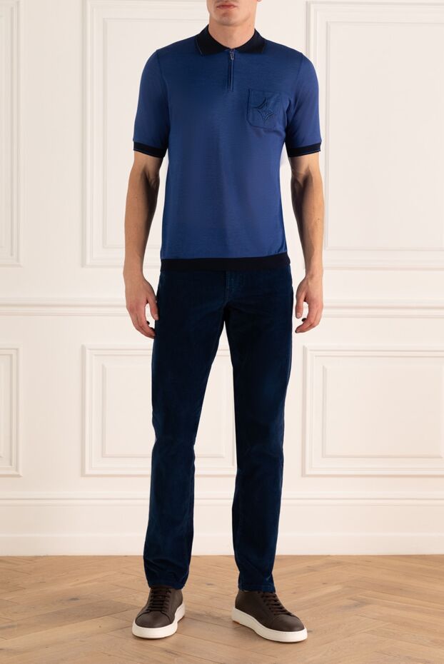 Zilli man cotton and silk polo blue for men buy with prices and photos 164973 - photo 2