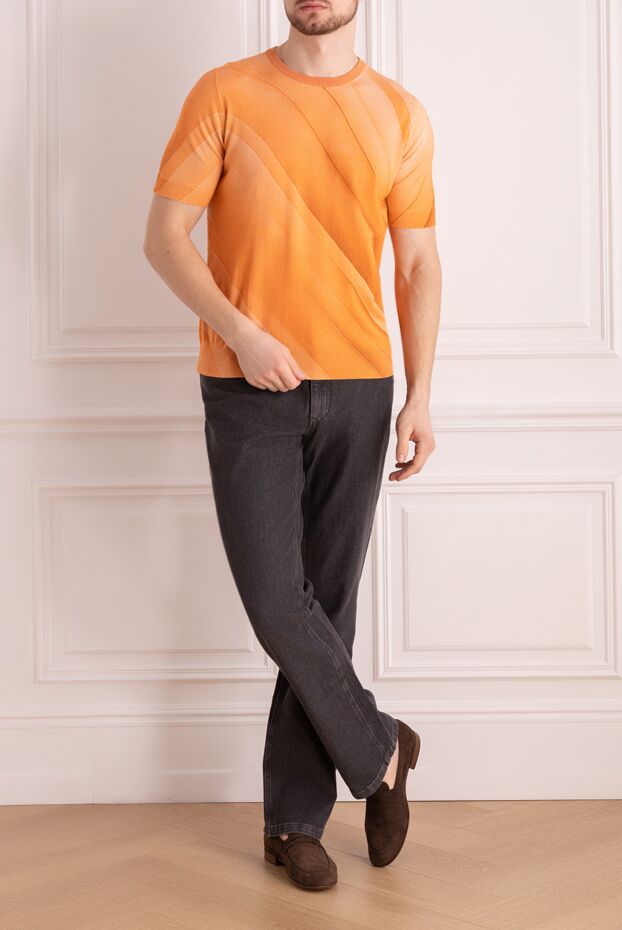 Zilli orange knitted jumper with an abstract diagonal pattern (markdown) 195673 - photo 2