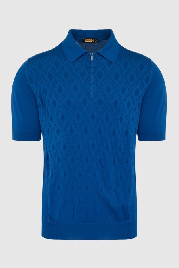 Zilli man polo in silk, cotton and crocodile skin blue for men buy with prices and photos 165004 - photo 1