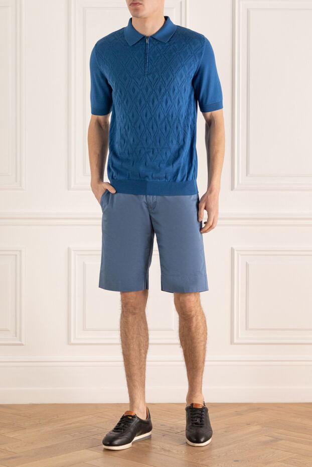 Zilli man polo in silk, cotton and crocodile skin blue for men buy with prices and photos 165004 - photo 2