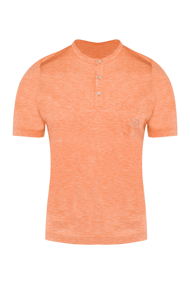 Zilli bright orange silk polo shirt without collar and chest pocket 165012 - photo 1