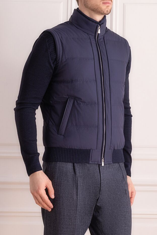 Enrico Mandelli blue men's casual insulated vest without hood 165078 - photo 3